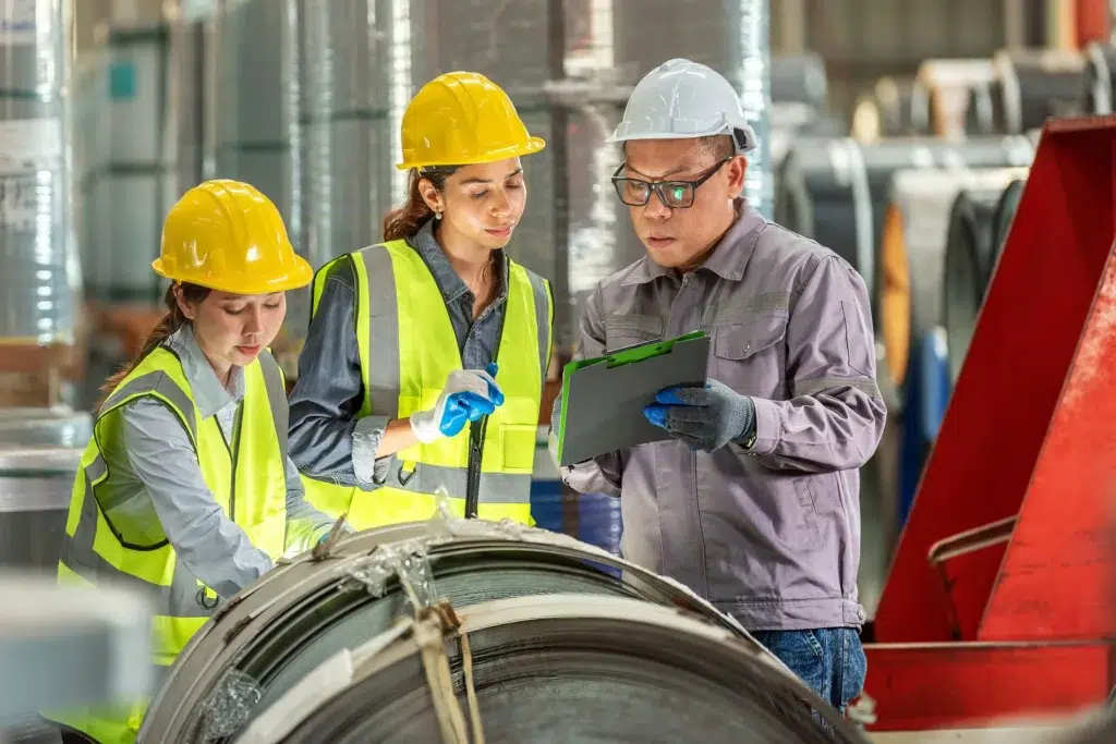 Employees working in a manufacturing facility