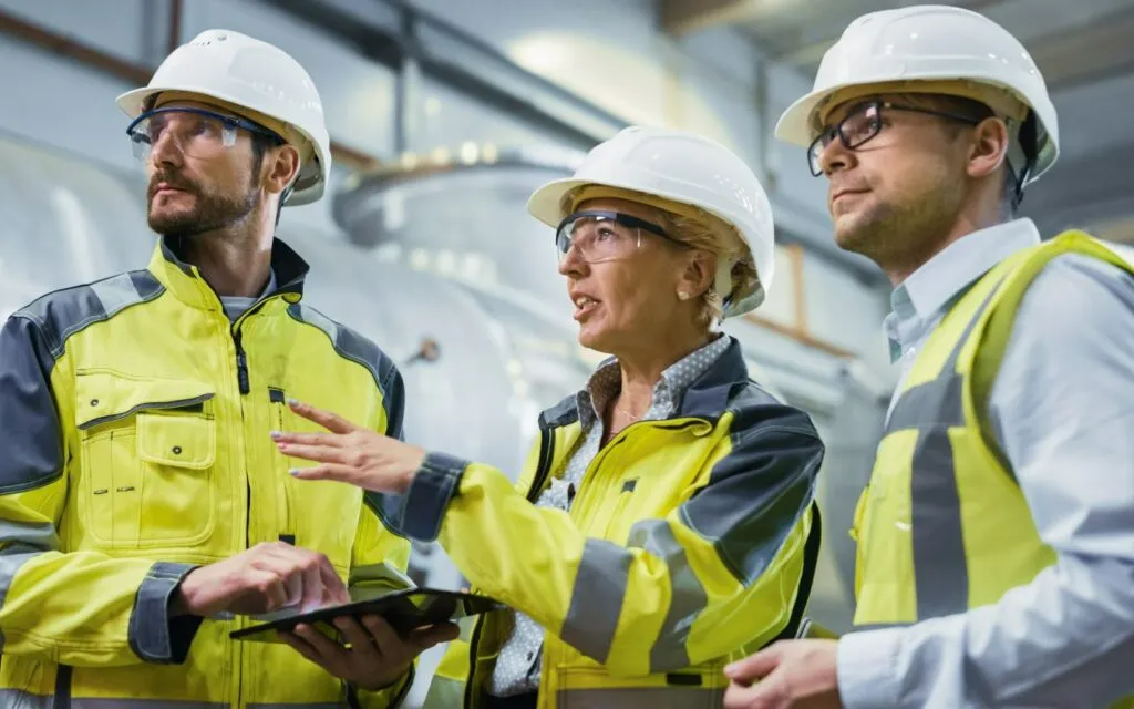 employees having a discussion