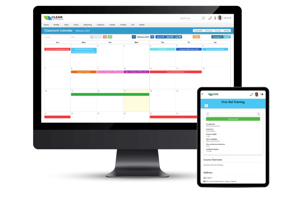 Classroom Calendar Management Software on Desktop and Tablet