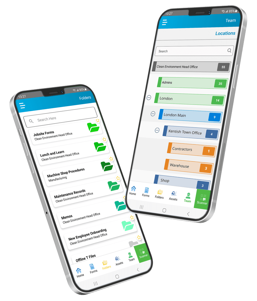 Digital-Folders-and-company-heirarchy feature by BIS Safety Software