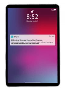 training record software notification