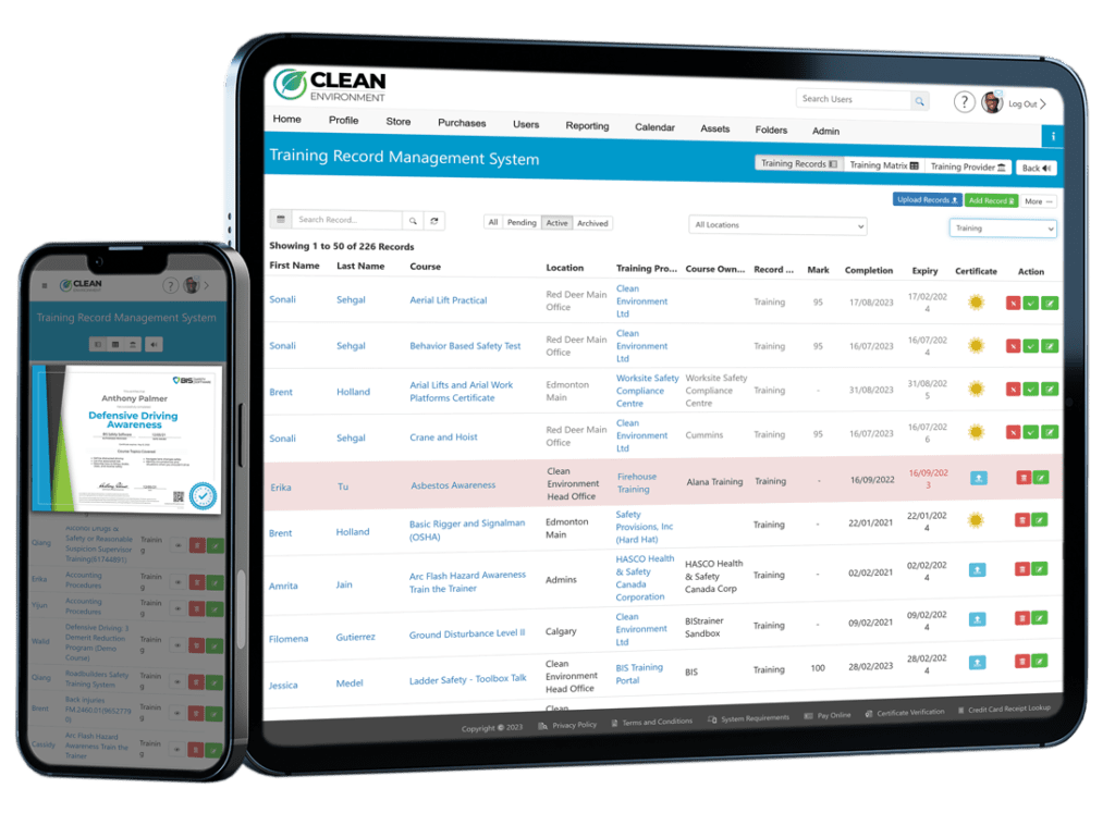 training record software