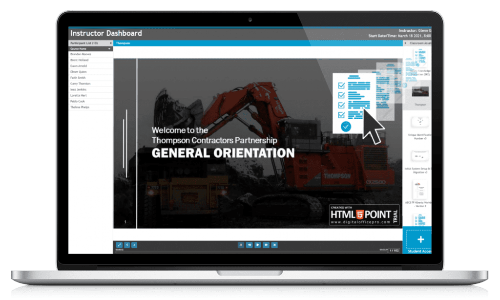 Instructor Dashboard classroom calendar management system