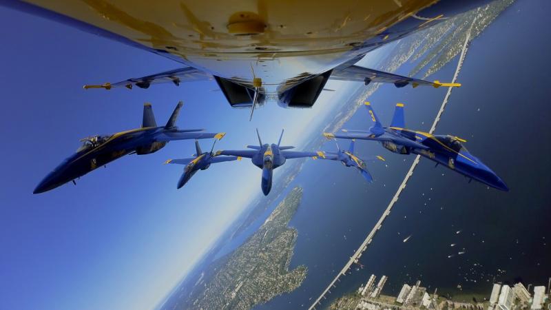 The bird eye view from an airplane's bottom
