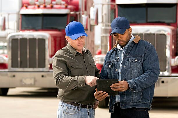 Truck Driver's Doing Pre Trip inspection