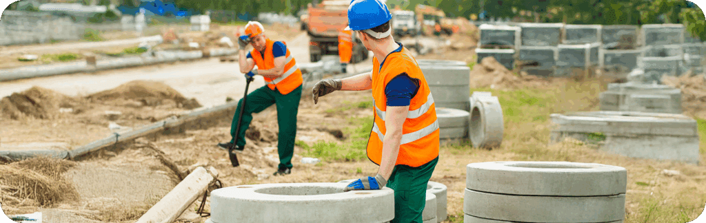 Worker Asking for Help at a pothole manufacturing plant