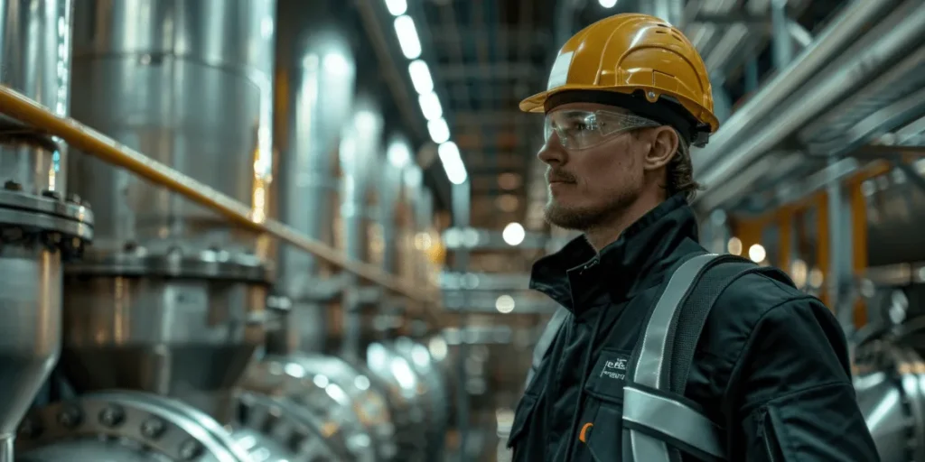 Industrial Worker Wearing PPE