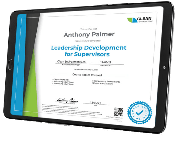Certificate view on Tablet